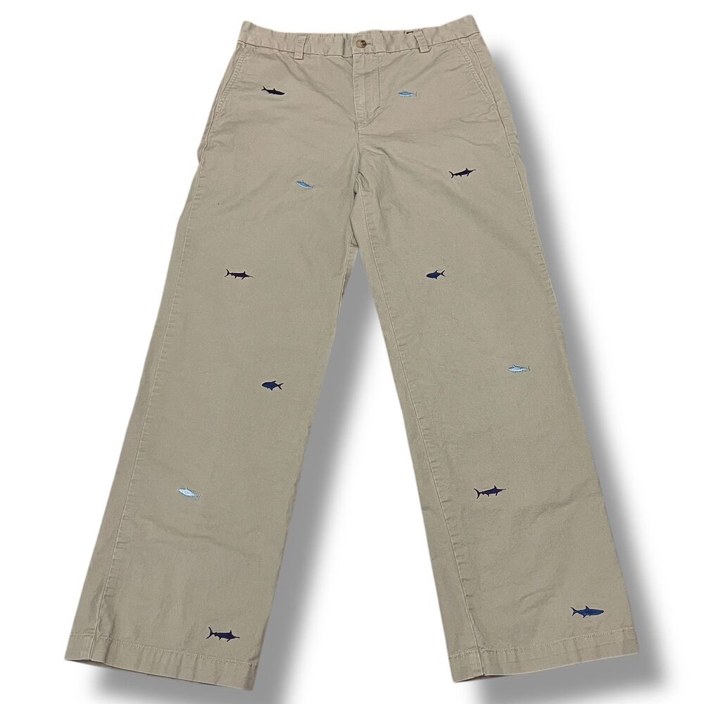 Vineyard Vines Boys Chino Pants Sz 18 Shark Fish - Picture 3 of 8